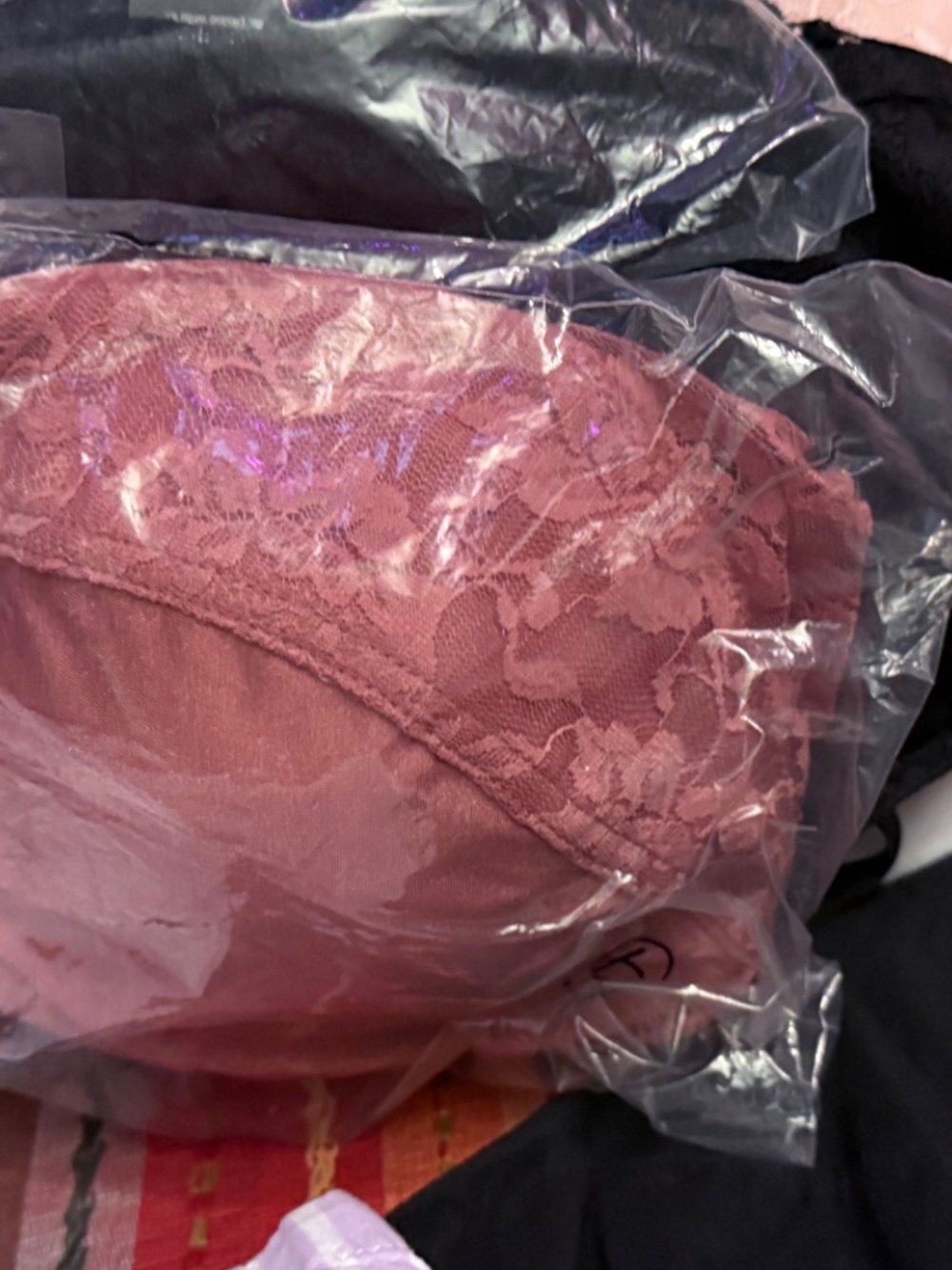 Bundle 5 Brand-NewBras, Bali Lace Desire 1 Rhonda Shear Pinup Bra Wirefree XL - Picture 4 of 10
